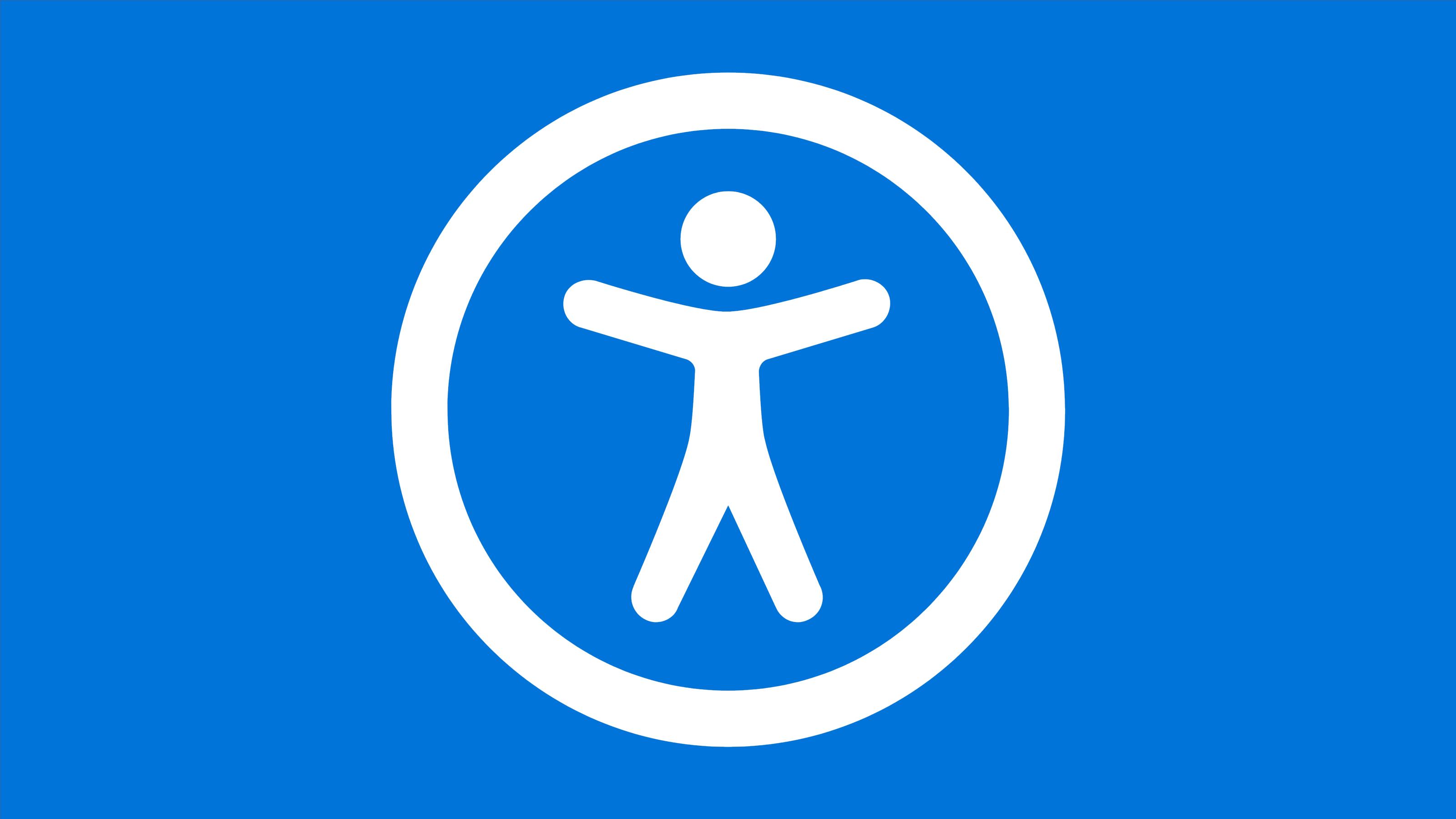 Universal access icon: a stick figure with a circle surrounding them.