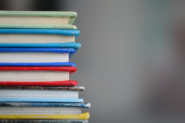 A colorful stack of books.